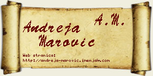 Andreja Marović vizit kartica